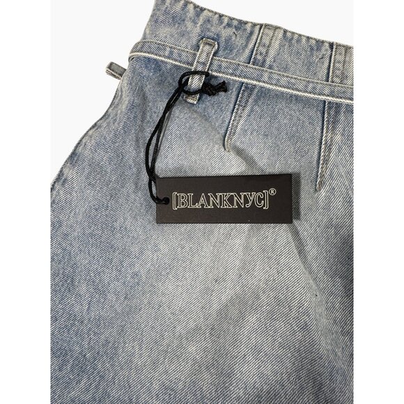 NWT Blank NYC High Rise Blue Denim‎ Short With Belt Women's Size 28 100% Cotton - Picture 8 of 13
